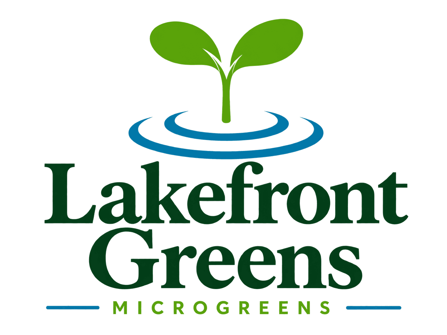Lakefront Greens Microgreens — sprout above lake ripples